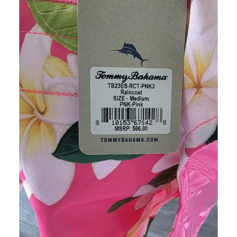 NWT‎ Tommy Bahama M Dog Raincoat W/ Hood Reversible Pink Floral Tropical Fashion